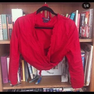 90s Ralph Lauren crop tie front blouse
